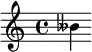 {
\clef treble
beses'4
}