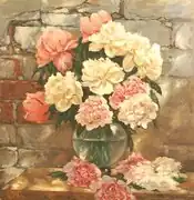 Букет цветов в прозрачной вазе