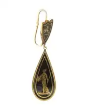 Серьга в античном стиле из золота и стекла (имитация оникса), ок. 1800